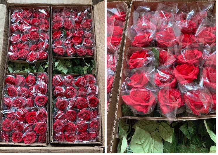 Angel Isabella - Vente Fleurs artificielles - Rose de jardin artificielle Ingrid Bergman 43 cm Real Touch6