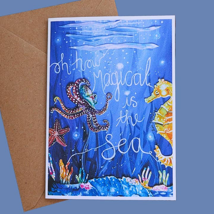 Greetings Card 'Oh How Magical Is The Sea' for wholesale by ReKINDle By Lisa