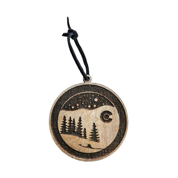 Colorado Mountain Snow | Ornamento em Madeira - Bétula por atacado de Sherwood