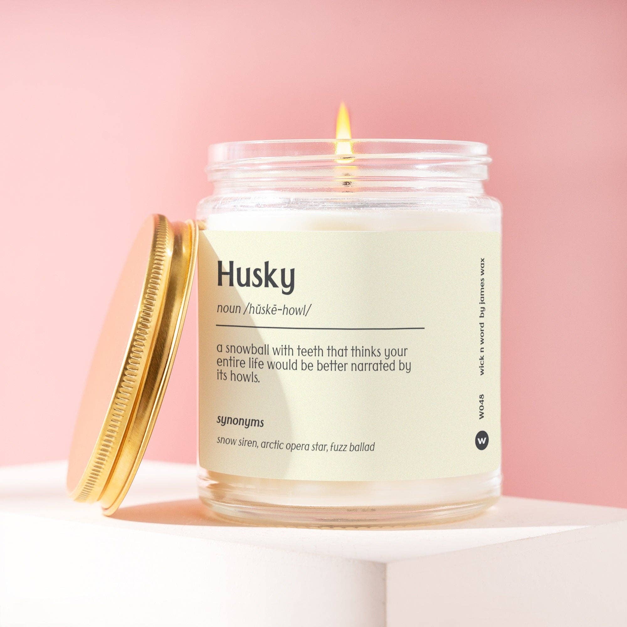 Wick n Word - Wholesale Jar/Filled Candle - Personalized Husky Gift Husky Definition Candle Gift For Husky Owners Dog Lover Funny Surprise Gift Holiday Gift W048
