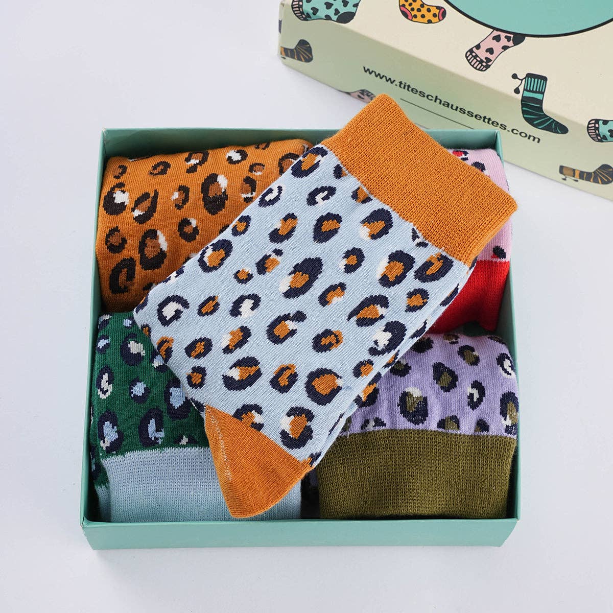 bunt 5er-Pack Damen Socken Leopard I 35-41 für den Großhandel auf Faire1