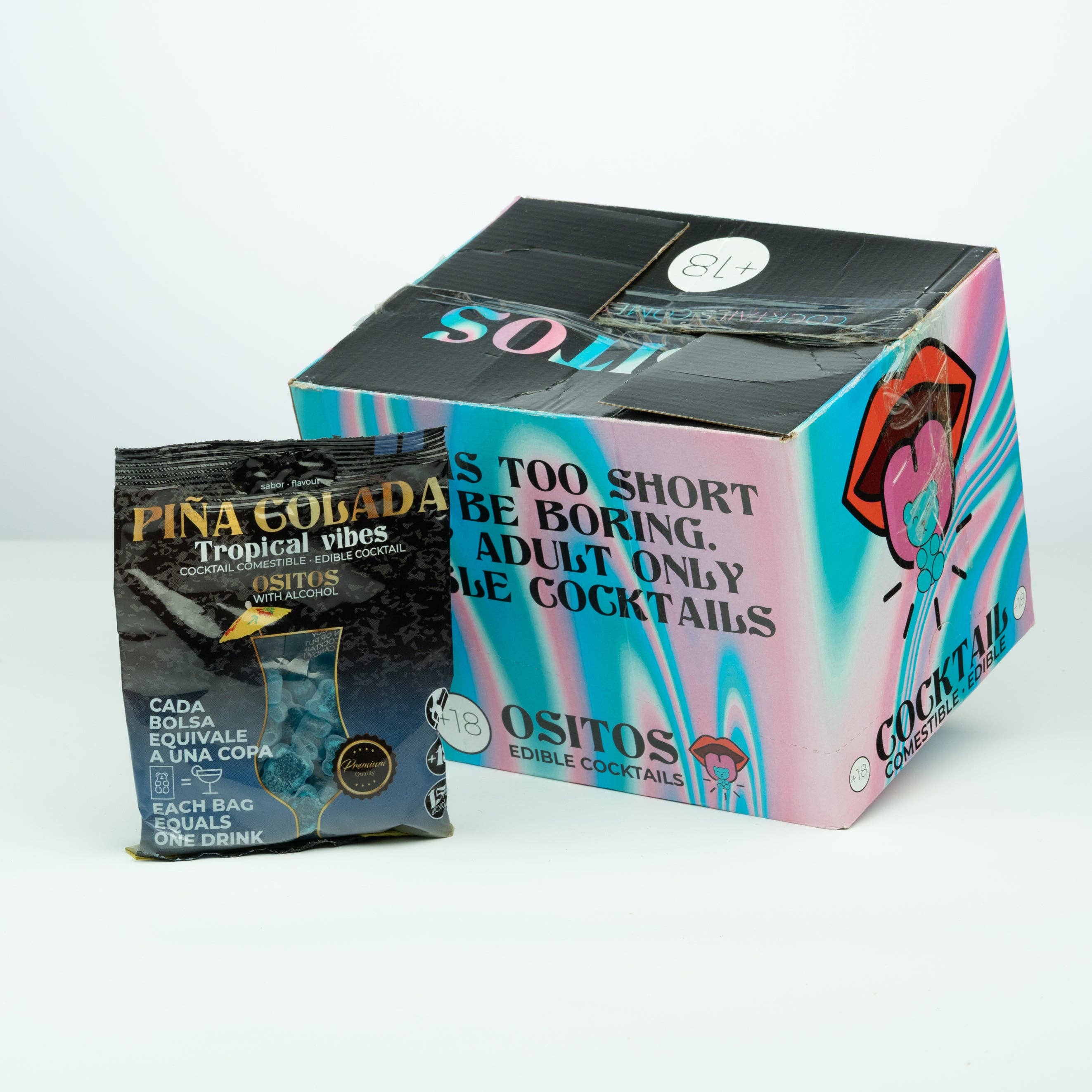 Gudis – Engroshandel Vingummi – Gummy med alkohol - Piña Colada 120 g2