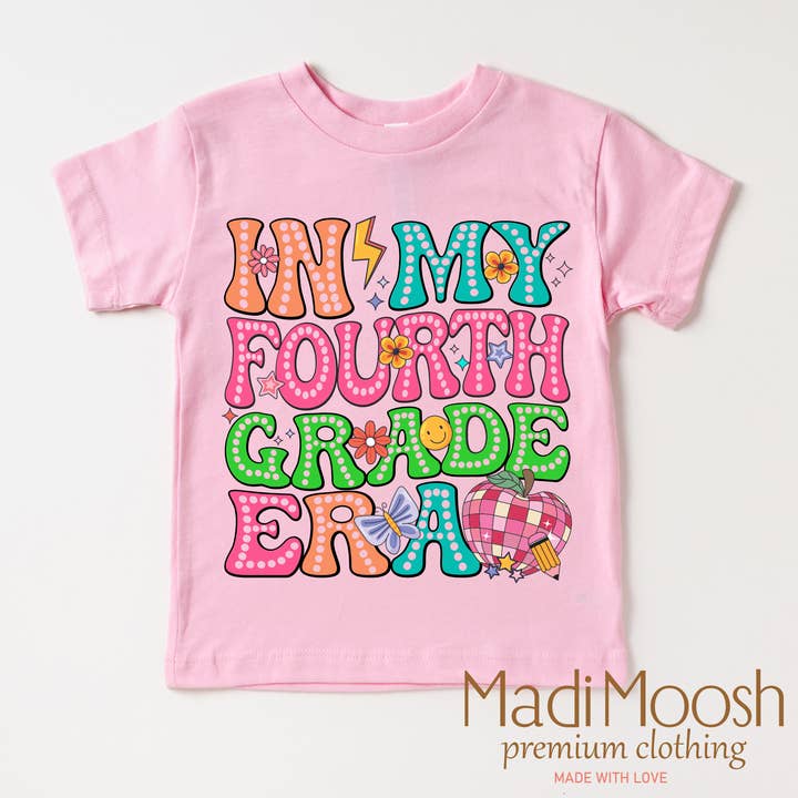 Madi Moosh – wholesale Screen-printed t-shirt – Kids – In My 4th Grade Era Back To School Shirt - School Shirt