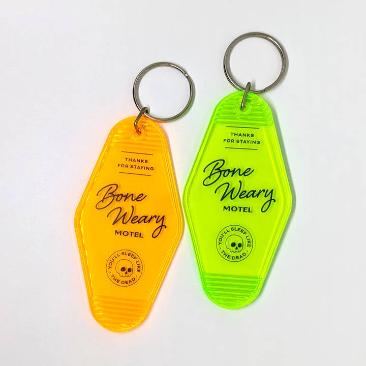 Bone Weary Motel Keychain for wholesale by Brandy Bingham