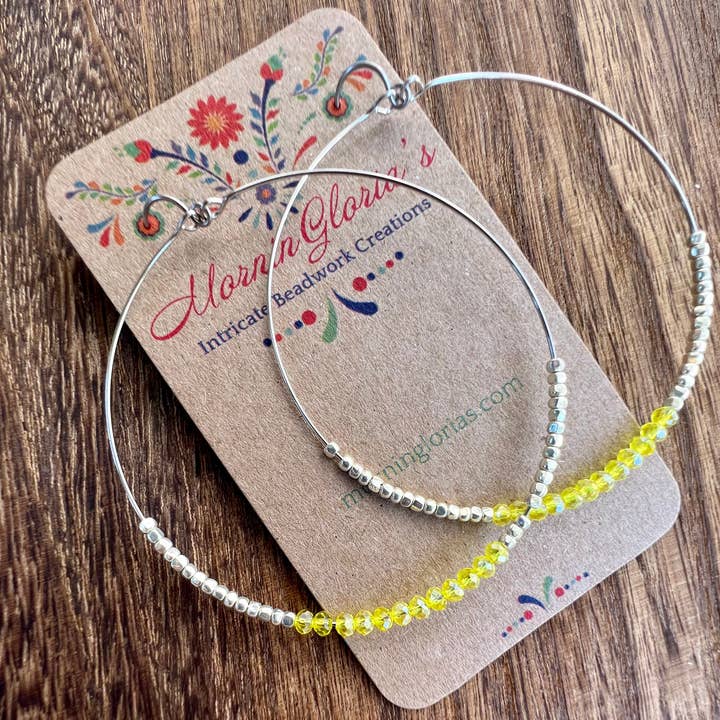 MorninGloria's - Wholesale Hoop Earrings - Crystal Beaded Hoop Earrings5