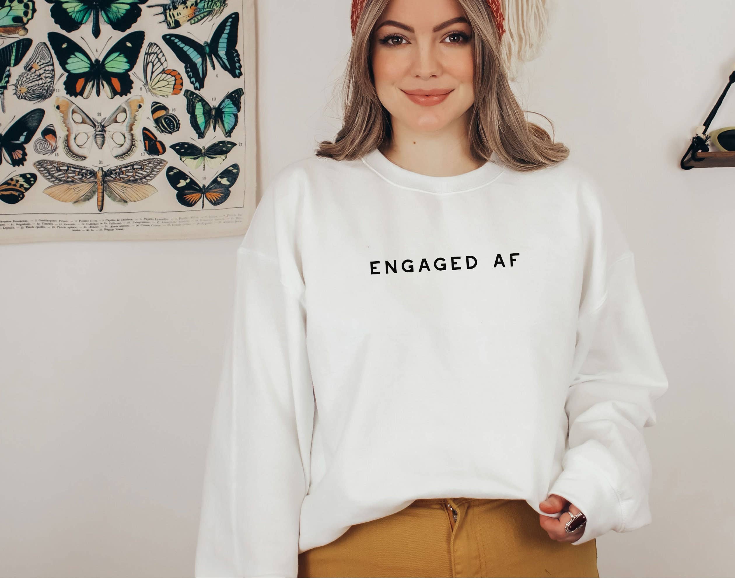 Typically Vulgar - Wholesale Graphic Sweatshirt - Women's - Engaged AF Sweatshirt // Bridal Apparel / Bridal Gift1