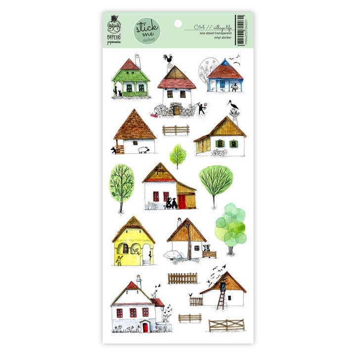 Genomskinligt vattentätt klistermärke - Village life för wholesale av Papetri paperworks