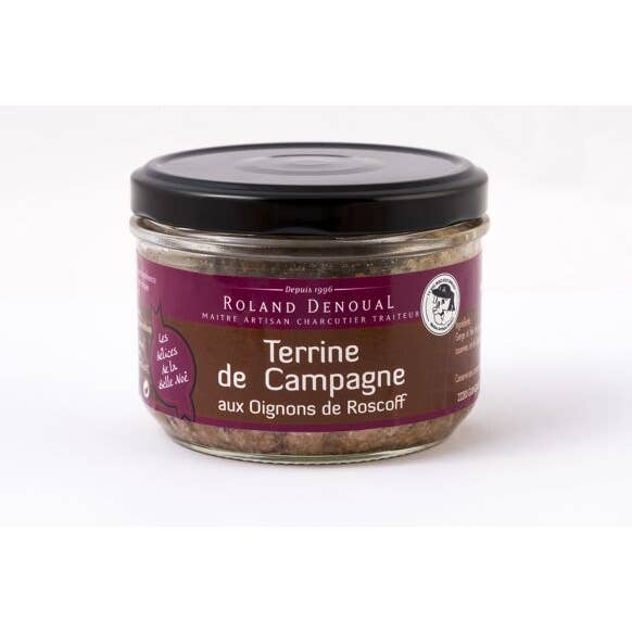 Country Terrine Med Roscoff løg Aop 180G for engroshandel hos Charcuterie Roland Denoual