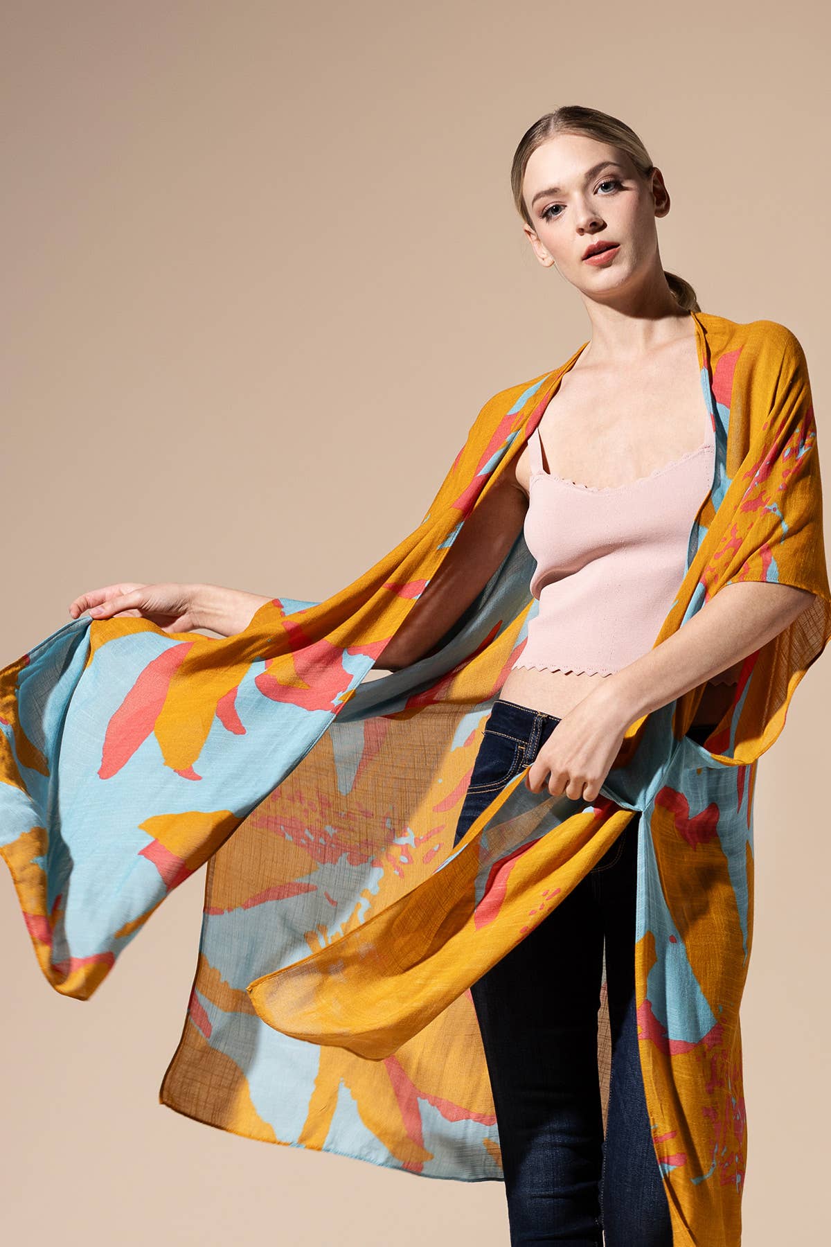 Urbanista - Vente Kimono – femme - Kimono long à imprimé floral ample19