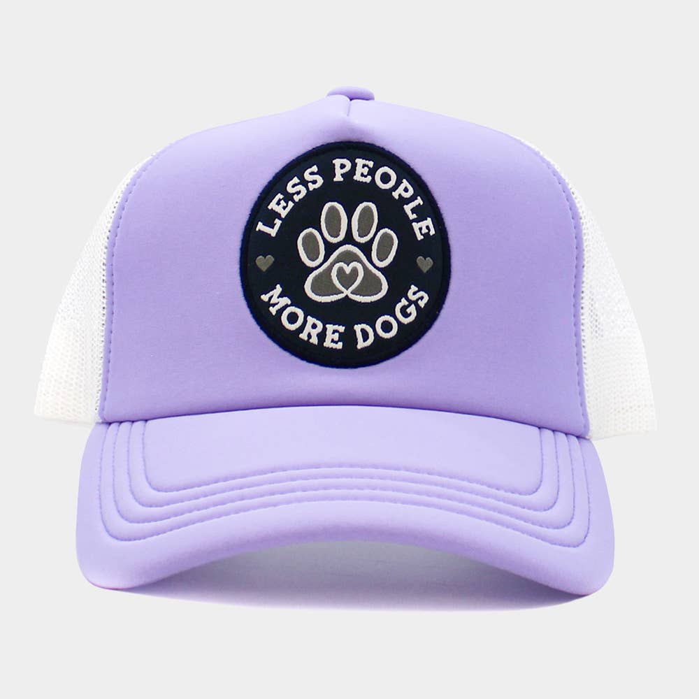 Sensibling Corp. - Wholesale Trucker Hat - Women's - Less People More Dogs Message Mesh Back Trucker Hat1