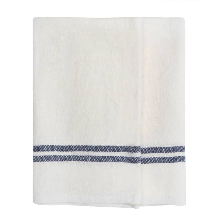 Vintage Linen Ivory/Navy Towels 20x30 - Set of 2 for wholesale by Couleur Nature