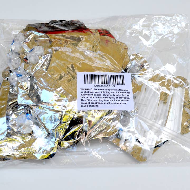 Control Balloon Products - Wholesale Balloon - 5 inch (4" when inflated) Silver Star Foil Balloon w/sticks1