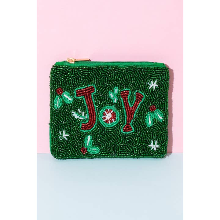 Christmas Joy Beaded Coin Purse for wholesale by Anarchy Street