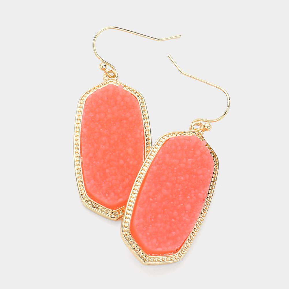 Sensibling Corp. - Wholesale Dangle Earrings - Hexagon Druzy Dangle Earrings
0