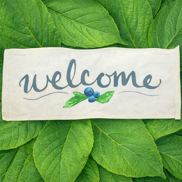 PillowPanels - Wholesale Sign - PANEL ONLY: Huckle Berry WELCOME1
