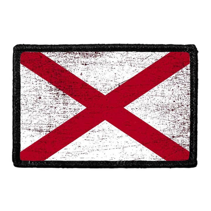 Drapeau de l'État de l'Alabama, couleur, vieilli, écusson amovible pour la vente par Pull Patch