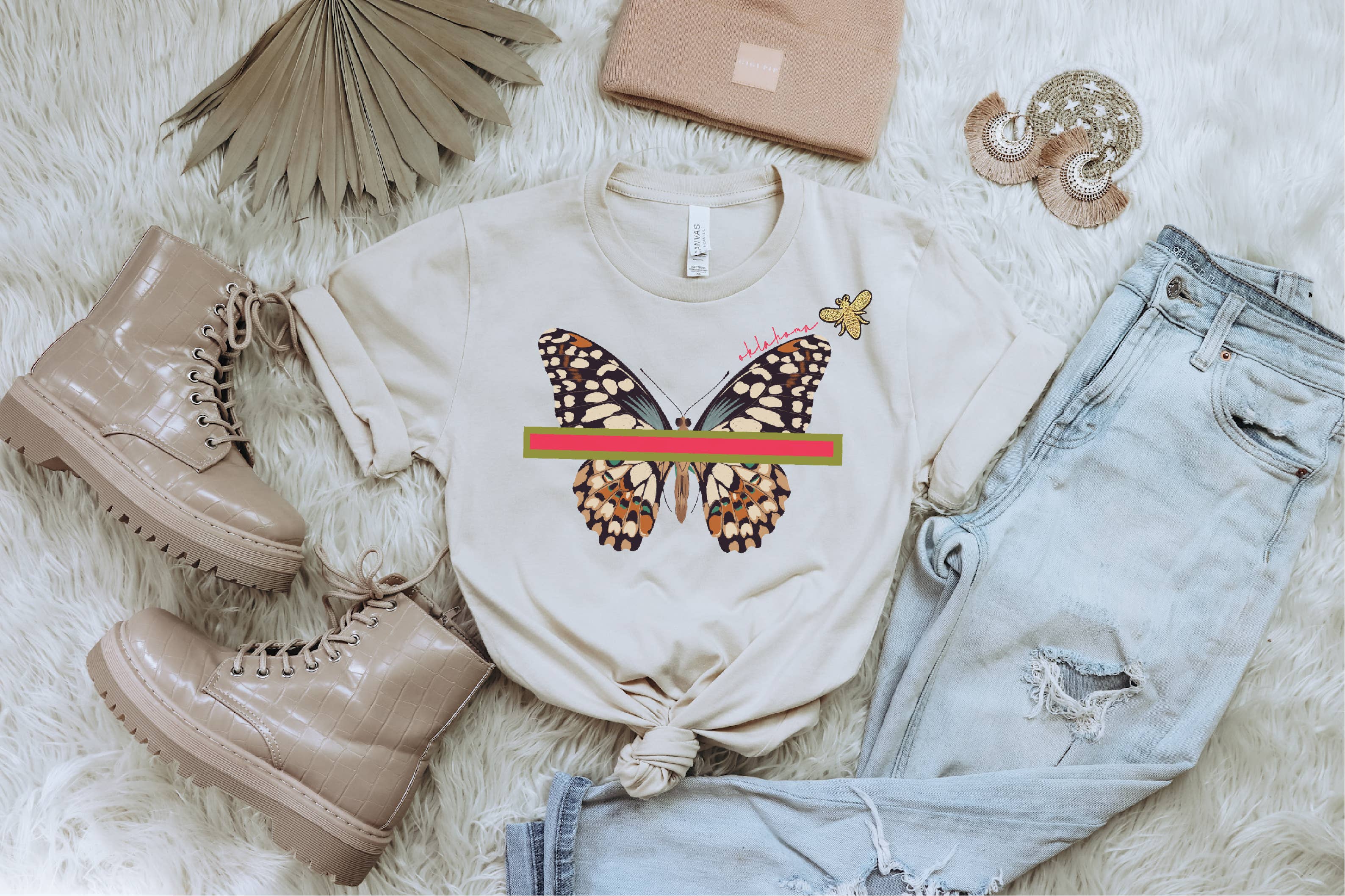 Eye Candy Clothing Co. – wholesale Screen printed t-shirt – Women′s – Custom Text Abstract Butterfly T-Shirt1