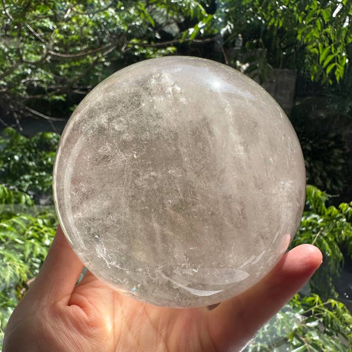 Moon Rituals – wholesale Spiritual stone/crystal – Light Smoky Quartz Sphere with Rainbow | Large Grounding Crystal Ball, christmas crystal gift #51