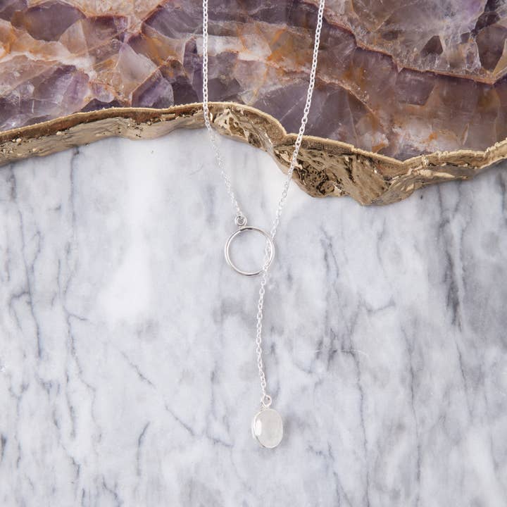 Colar Lariat de prata - BP024-SS por atacado de Baizaar