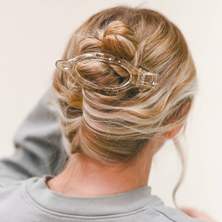 Share Studio - Wholesale Hair Clip - Women's - Golden Flakes Wide Lay Flat Clip3