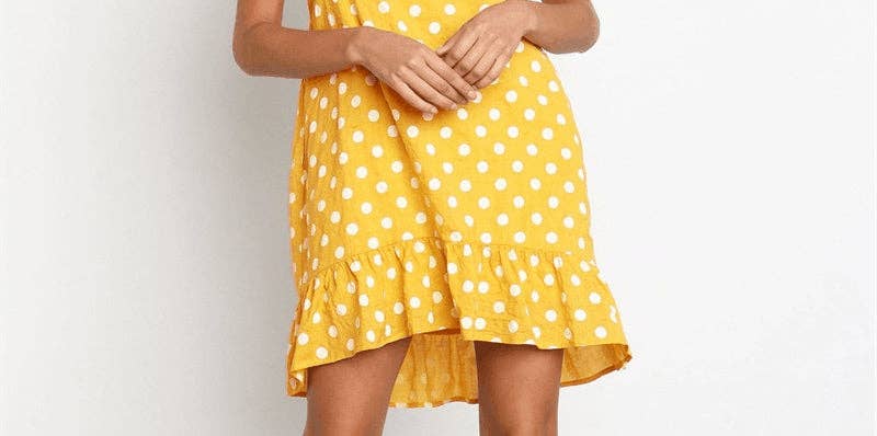 Sharon Tatem Fashion LLC - Wholesale Dress - Women's - Dress Sexy Boho Beach Sundress Women Floral Printed Polka Dot40