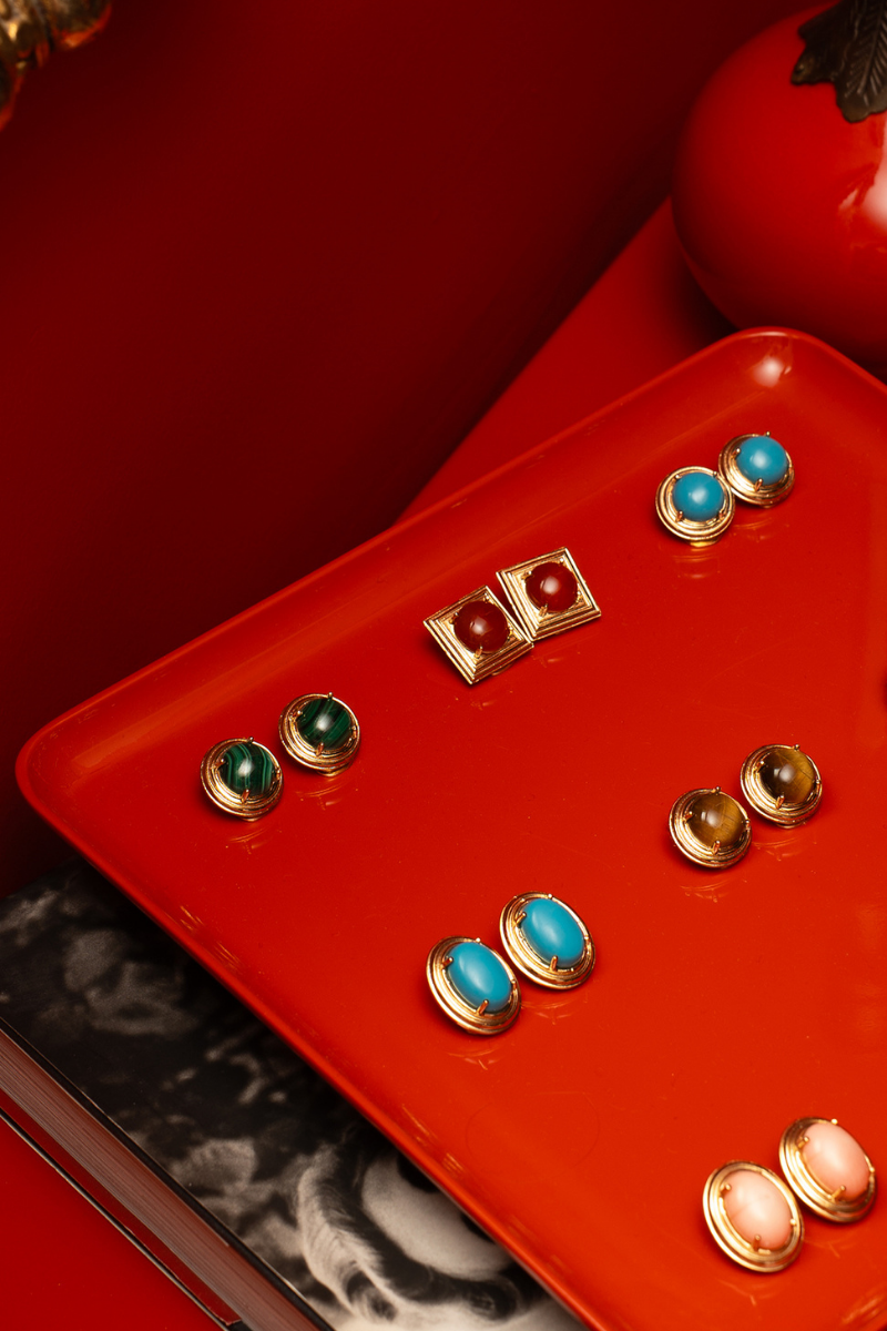 Ninon - Wholesale Stud/Post Earrings - Lampi Kare Küpe7