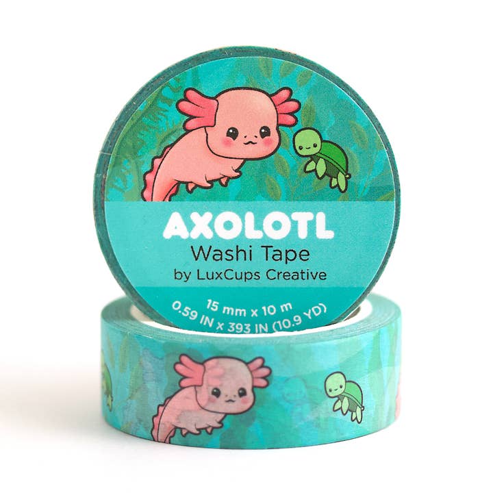 Axolotl Washi Tape for wholesale by LuxCups Creative