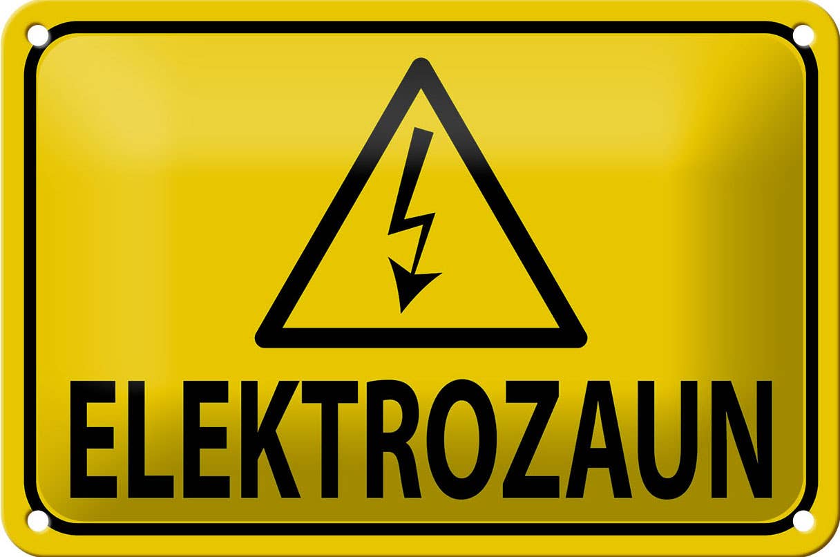 Femer - Wholesale Sign - Tin sign note 18x12cm electric fence caution0