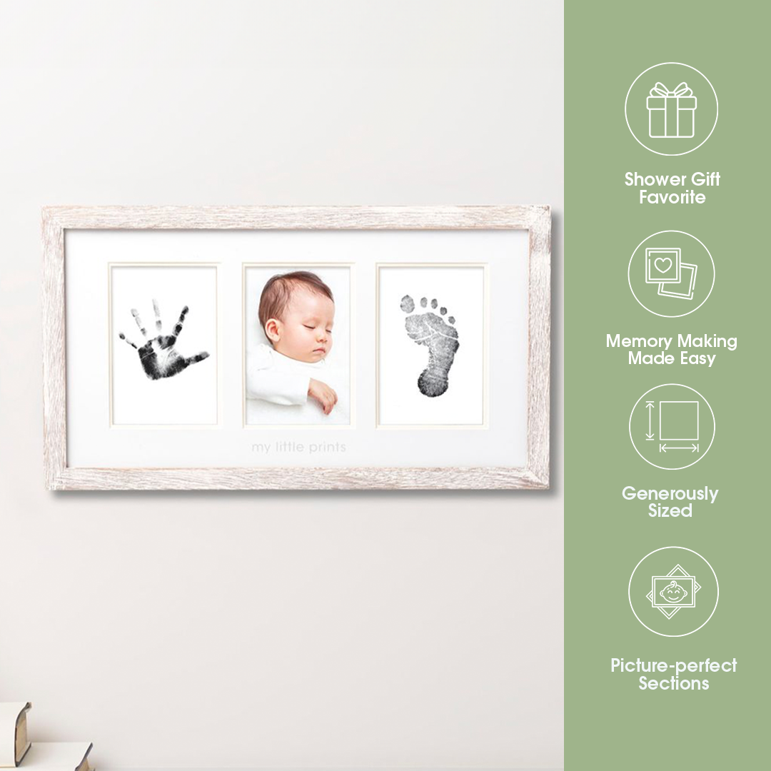 Pearhead - Wholesale Picture Frame - Kids & Baby - Babyprints Photo Wall Frame & Clean-Touch Ink Pad, Rustic1