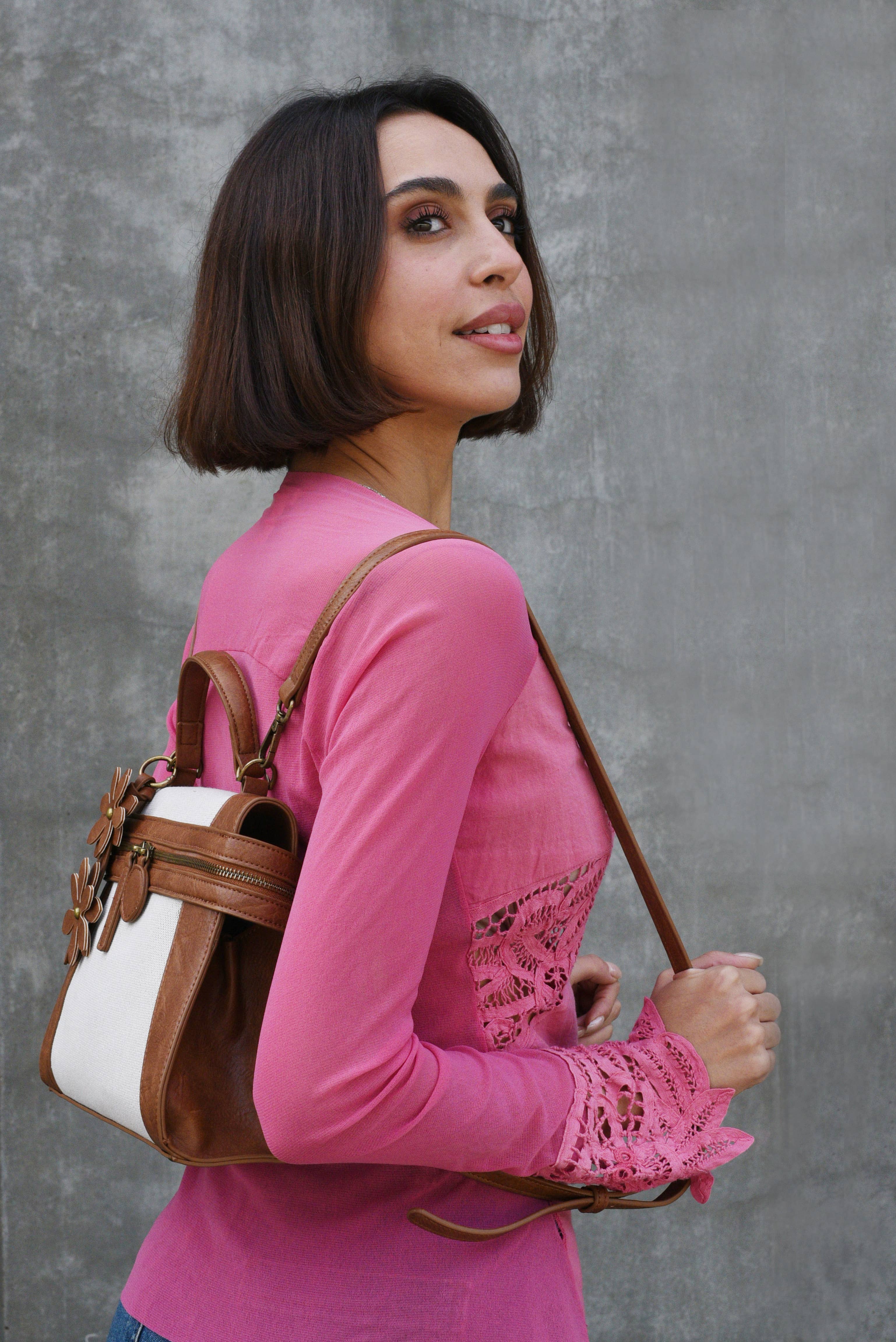 Liz Soto Handbags - Wholesale Crossbody Bag - Women's - Emma 3327 Linen crossbody or backpack5