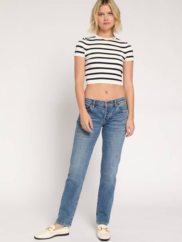 Chester Low Rise Slim Straight Jean, Vintage Worn for wholesale by Oliver Logan