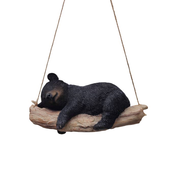 Hi-Line Gift Ltd. - Wholesale Decorative Figurine - Striking Black Hanging Bear Polyresin Figurine1