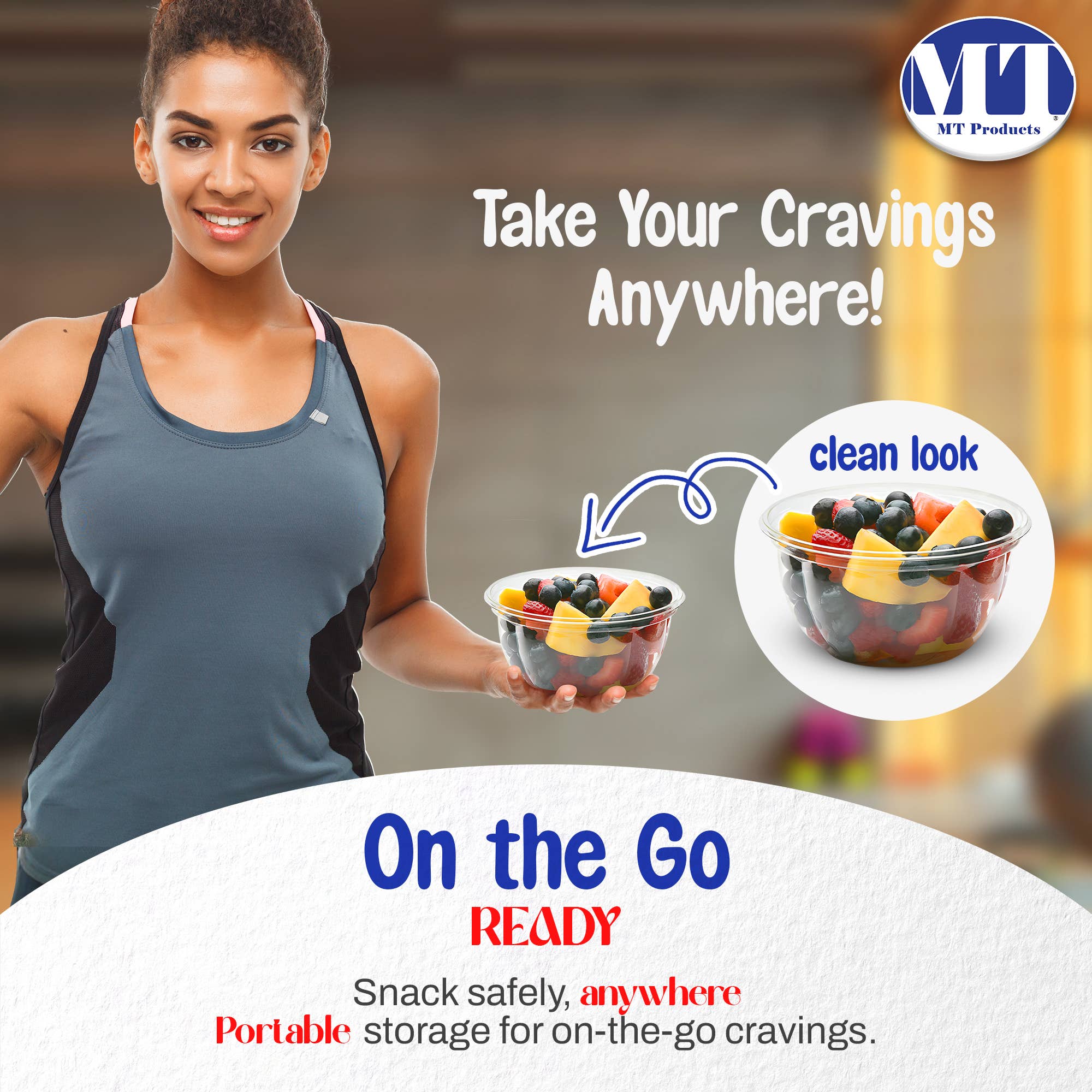 MT Products - Wholesale Food Storage Container - MT Products Clear Plastic Salad Container 32 oz5