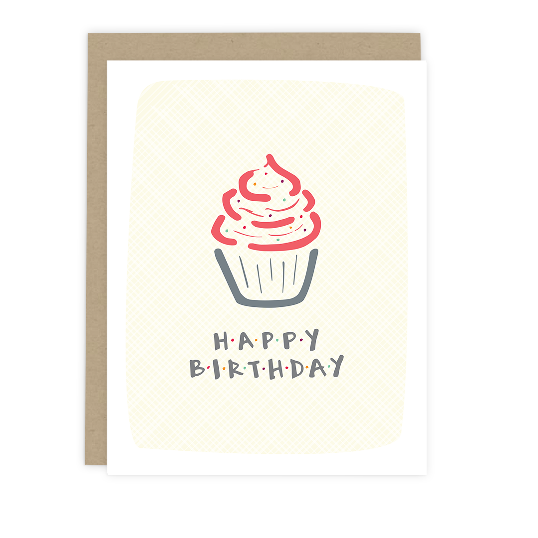 7th & Palm - Wholesale Birthday Card - Cupcake Birthday Greeting Card - Modern Minimalist Card0