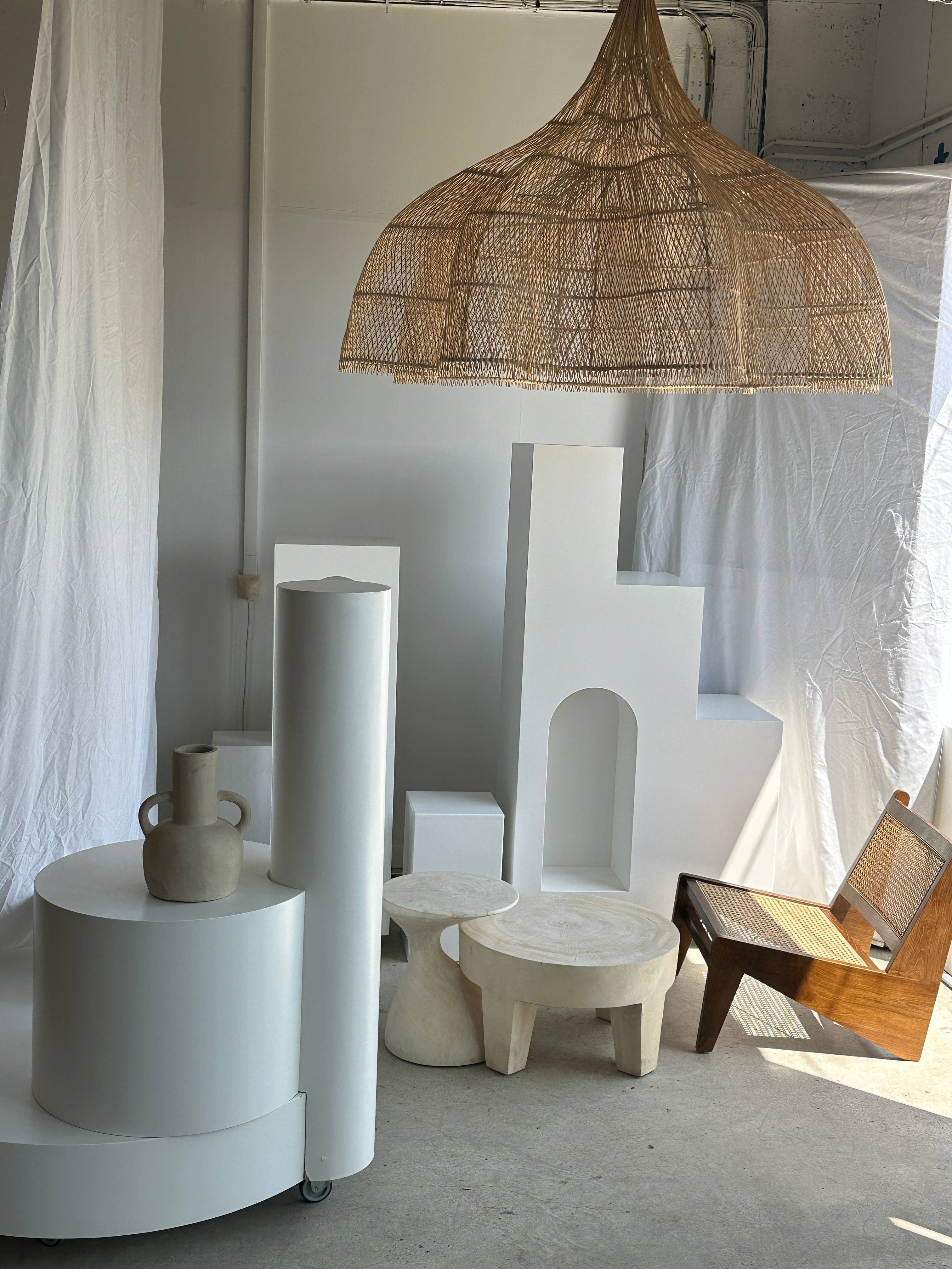 Office Objets - Wholesale Chandelier/Hanging Light - Immense rattan suspension in the shape of a flower, tulip, corolla H:1m; D:1m5054