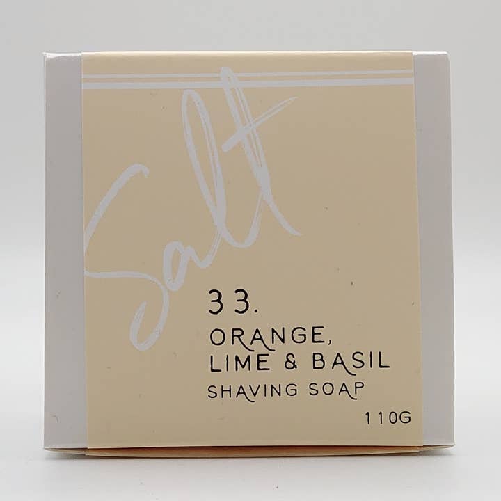 Orange, Lime & Basil Shaving Soap for wholesale by Salt Skincare