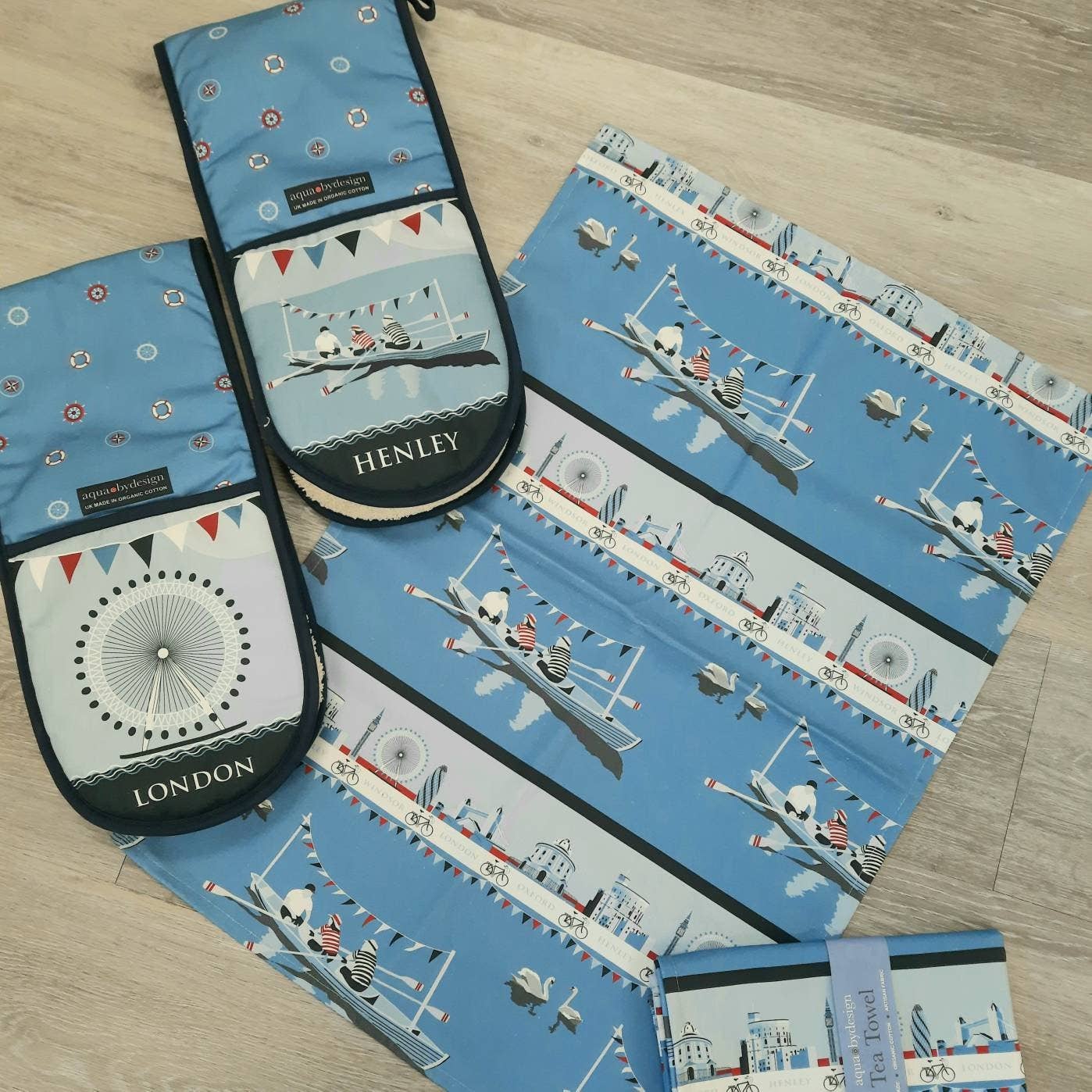 Aqua by Design - Wholesale Tea Towel - Tea Towel, London Skyline & Rowing Boats Design8