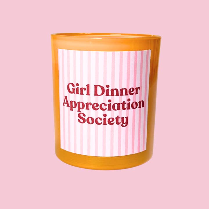 Silver Needle & Rose Tea Yellow Girl Dinner Appreciation Society Candle for wholesale by Flamingo Candles