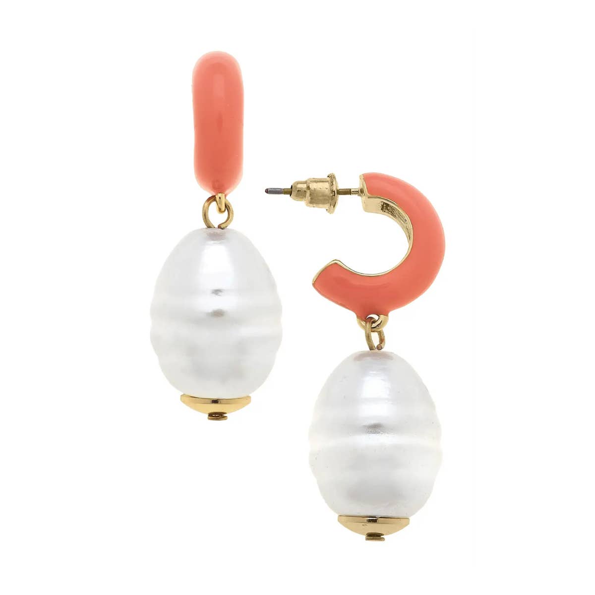 Canvas Style – Engroshandel Hoops – Rhea Pearl Huggie Hoop Øreringe