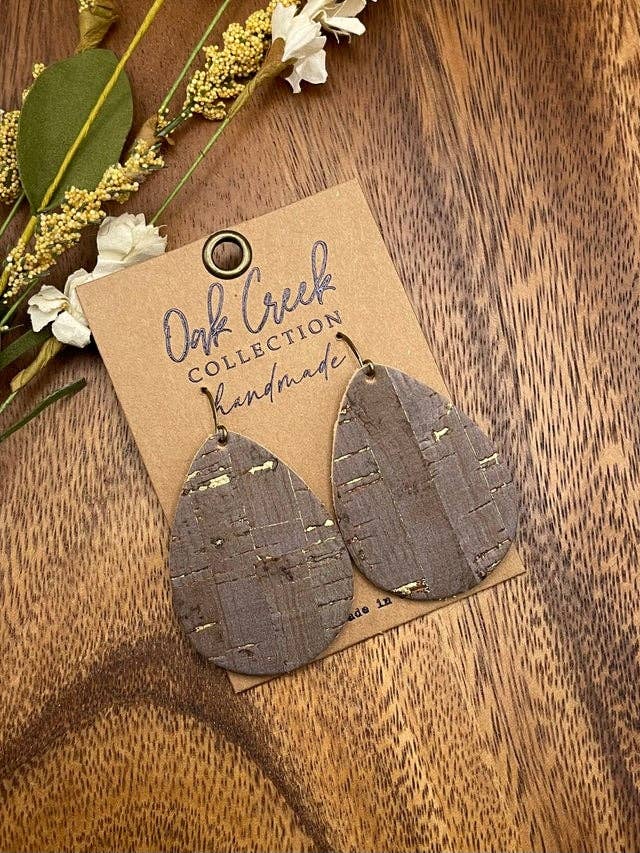 Leather Teardrop Earring 2” - 11 Colors for wholesale by Oak Creek Collection Handmade