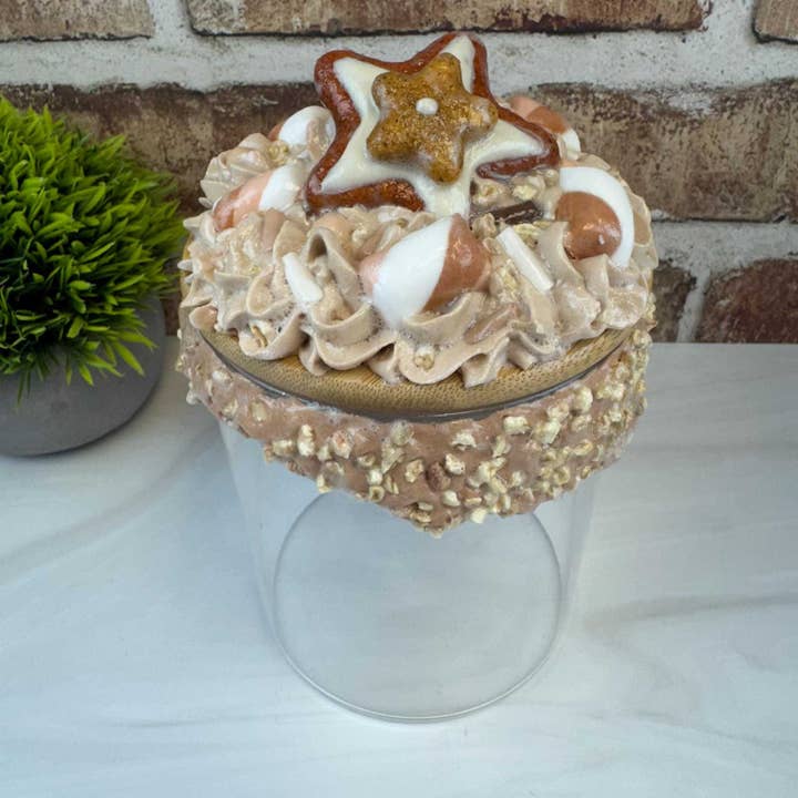 Sweet Treat Jar with Faux Whipped Topping & Fake Nuts-Cookie Container for wholesale by Dandi Creations