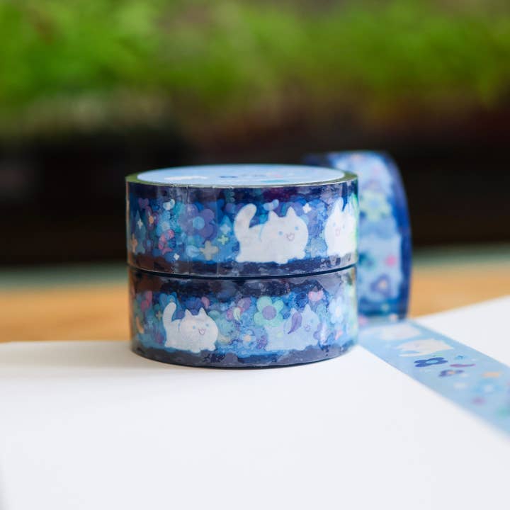 Thousand Skies - Wholesale Tape - PET Tape (Transparent) Floral White Cat4