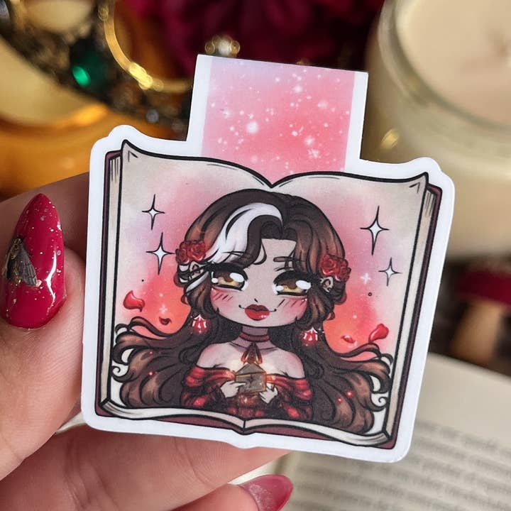 Alsace’s Art - Wholesale Bookmark - Donatella Y Scarlett Dragna Reversible Magnetic Bookmark0