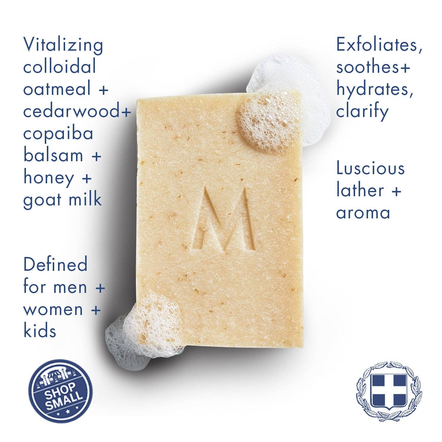 Manos Soap Co. - Wholesale Bar Soap - Oatmeal Milk Honey Soap Bar3