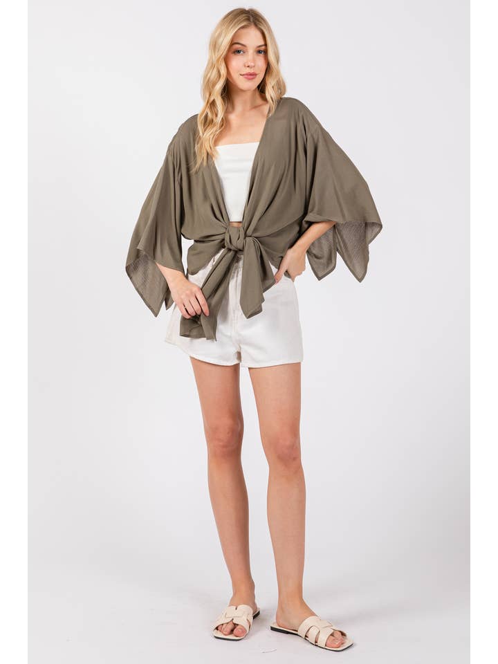 Final Touch - Wholesale Kimono - Women's - Solid Kimono Cardigan - VNC16437C6