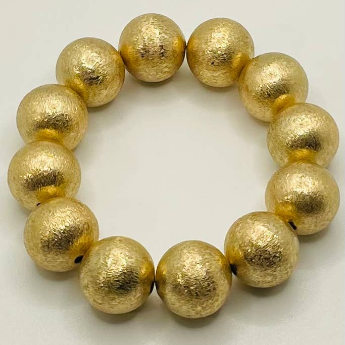 TWO FORTY TWO - Wholesale Beaded Bracelet - CHIC - BIG Ball Bracelet (brushed gold) S110