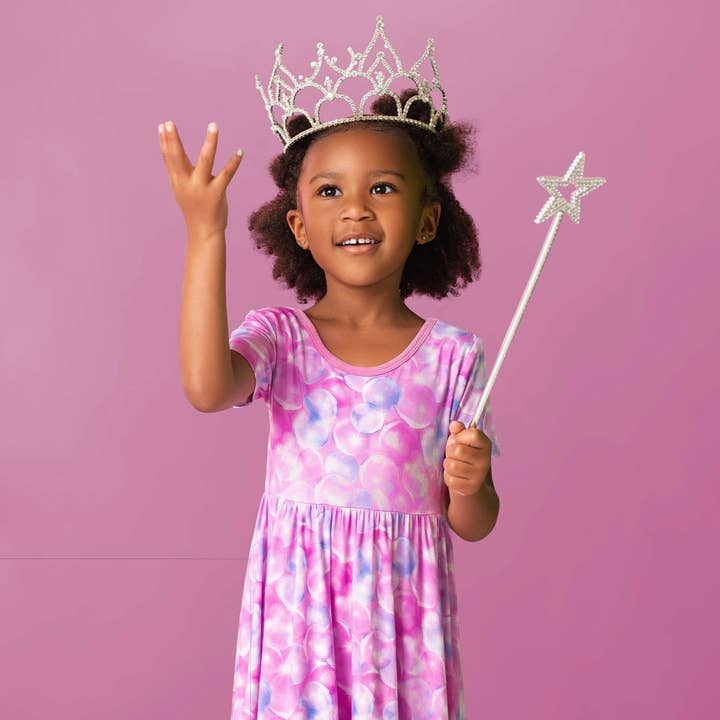 Wicked Cute | Bubbles | Toddler & Girls Bamboo Ruffle Twirl Dress & Shorts for wholesale by Little Popp Crew