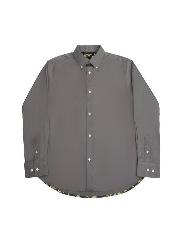 Formal Shirts Mens Long Sleeve Regular Fit Top - Steel Grey for wholesale by TOPLOOK LONDON