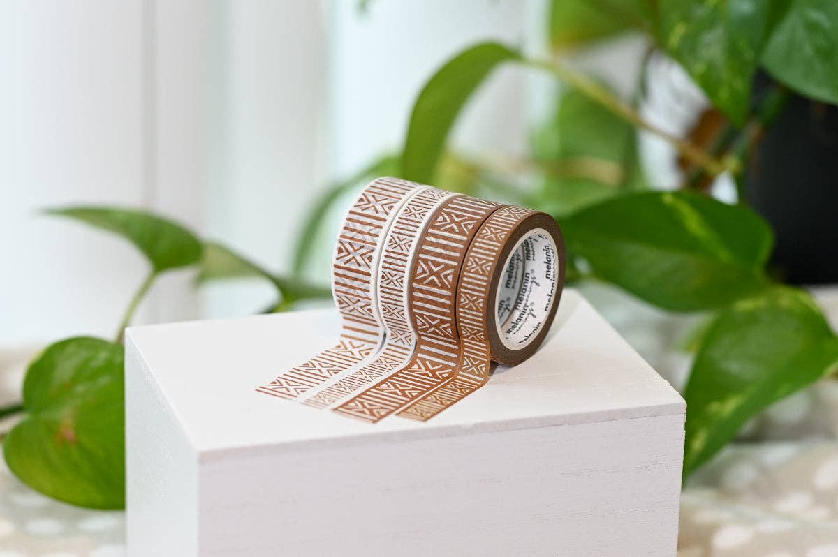 Melanin Meanings - Wholesale Washi Tape - Mudcloth African Textile Inspired Washi Tape Set0