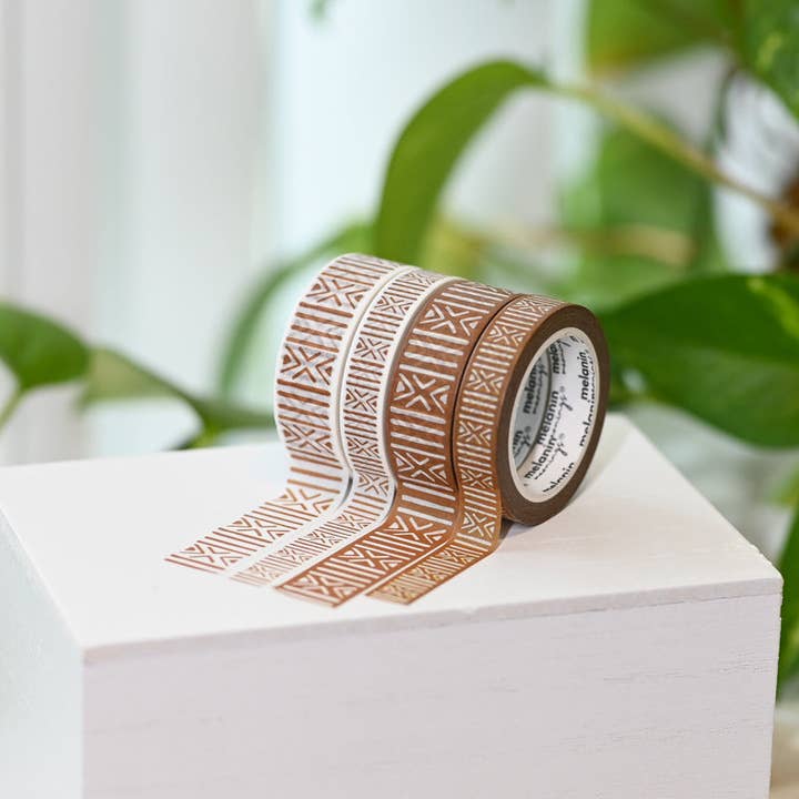Melanin Meanings - Wholesale Washi tape - Mudcloth African Textile Inspired Washi Tape Set2